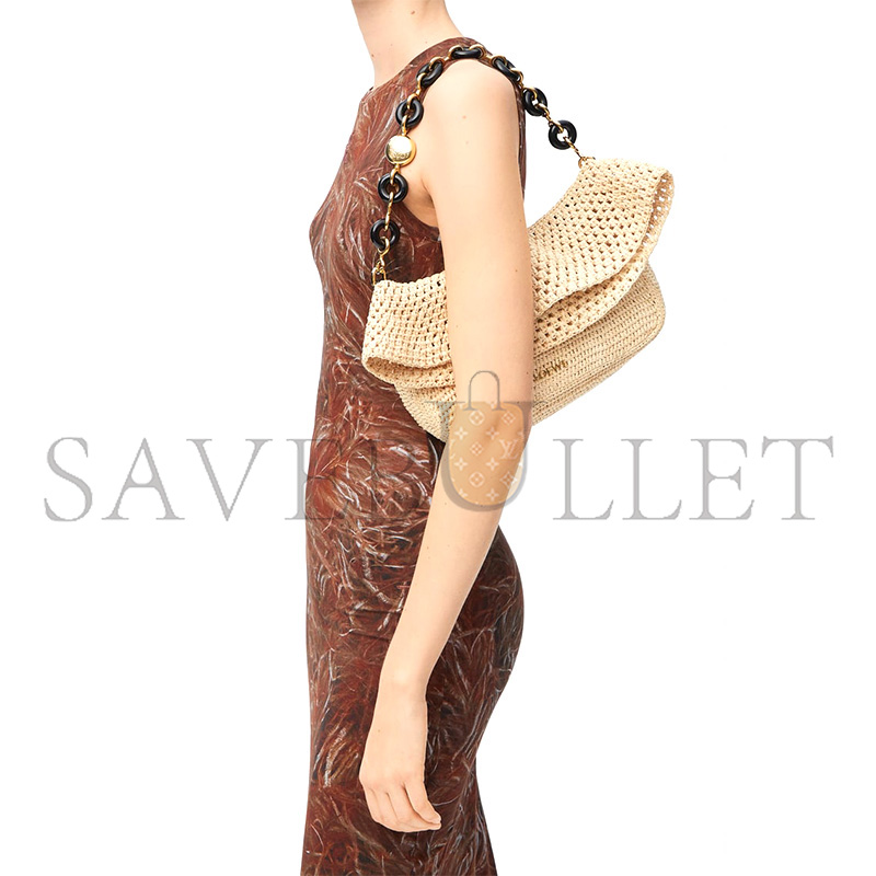L0ew* medium ola bag in raffia and calfskin ap22p22x05 (26*18*13cm)